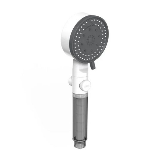 Détail du pommeau de douche filtrant AQURA